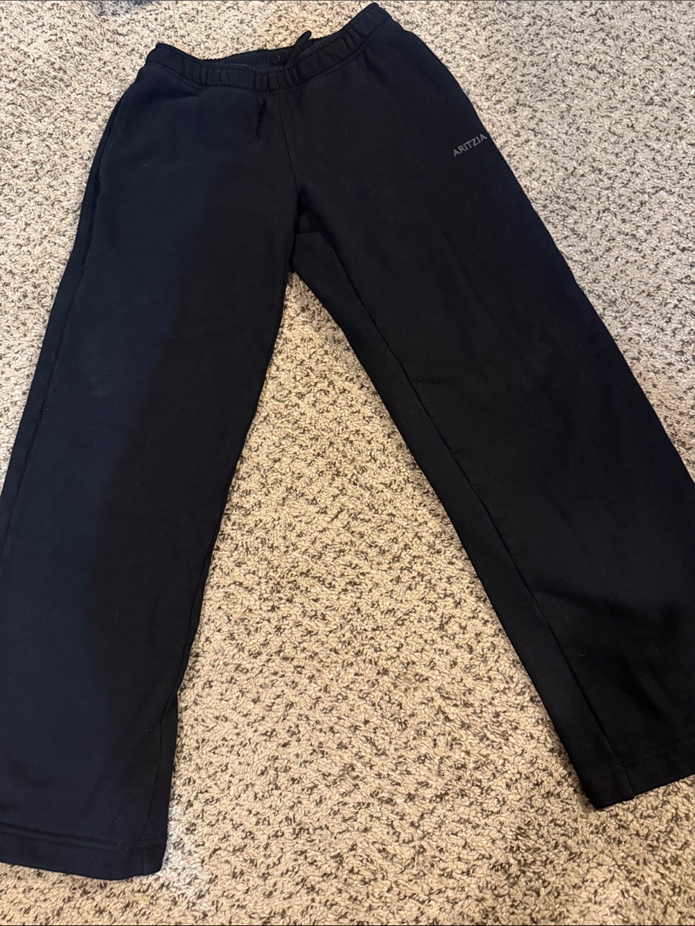 Aritzia Black Straight Leg Drawstring Sweatpants Size S Estimated